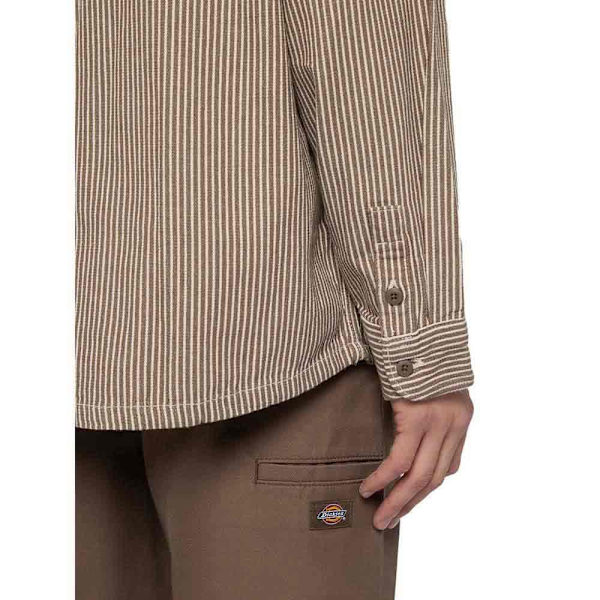 Dickies Hickory Skjorte Med Lange ærmer Beige S Mand