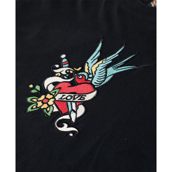 Superdry Tattoo Embroidered Fitted T-shirt Med Korte ærmer Sort S Kvinde