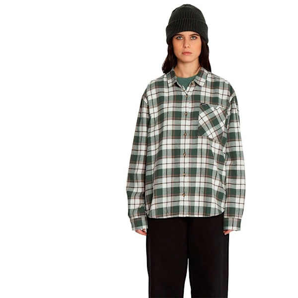 Volcom Plaid To Meet U Pitkähihainen Kauluspaita Vihreä S Nainen
