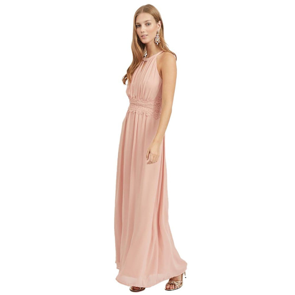 Vila Lang Kjole Uden ærmer Milina Halter Maxi Rosa 36 Kvinde