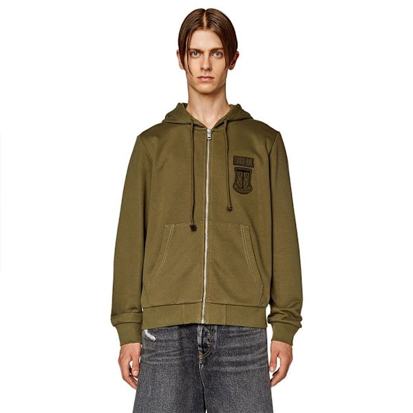 Diesel Sweatshirt Med Fuld Lynlås Ginn K10 Grøn S Mand