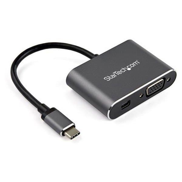Startech Usb-c Multiport Video Adapter To Mdp/vga Kabel Sort Grå