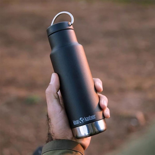 Klean Kanteen Rustfri Stål Flaske Insulated Classic 532ml Løkke Kasket Sort