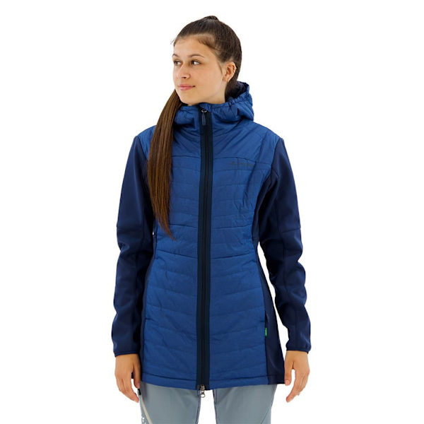 Vaude Skomer Hybrid Parka Fleecejacka Med Huva Blå 36 Kvinna