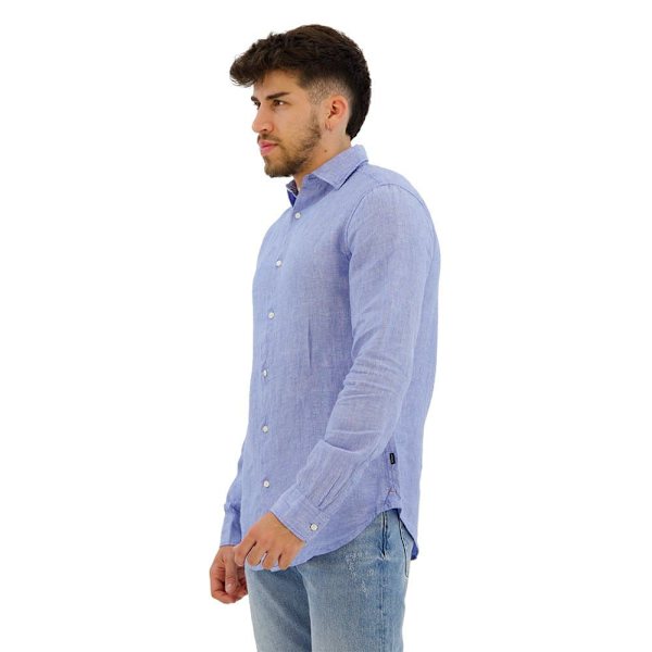 Superdry Studios Casual Linen Pitkähihainen Paita Sininen XL Mies
