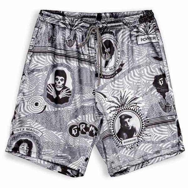 Grimey Supastar Satin Shorts Hvid,Sort XS Mand
