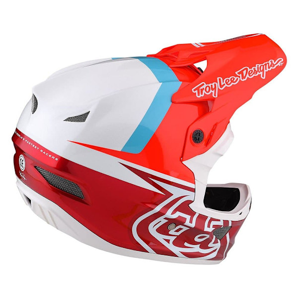 Troy Lee Designs Styrthjelm Ned Ad Bakke D3 Fiberlite Rød,Hvid,Blå L