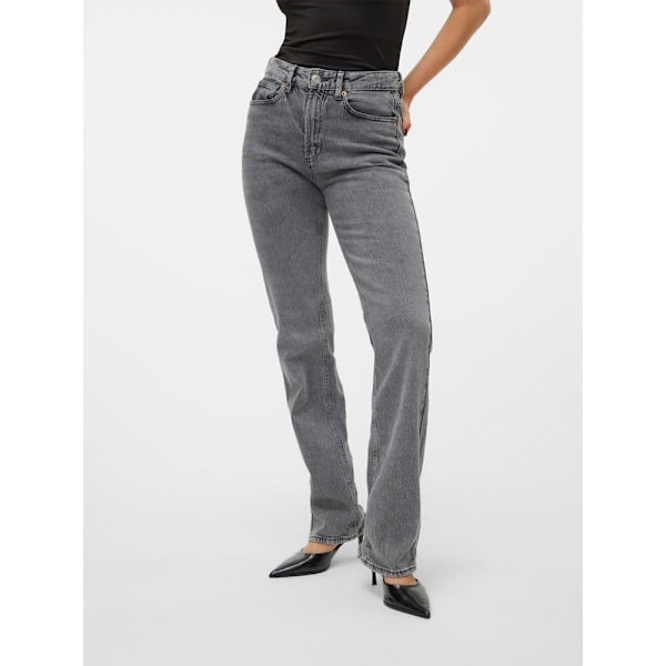 Vero Moda Tessa Straight Ra206 Højtaljede Jeans Grå 26 / 30 Kvinde