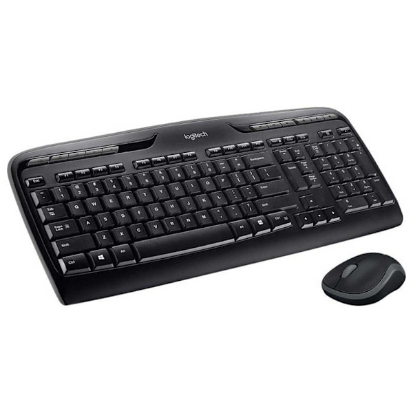 Logitech Trådløs Mus Og Tastatur Mk330 Søvfarvet UK QWERTY Sort