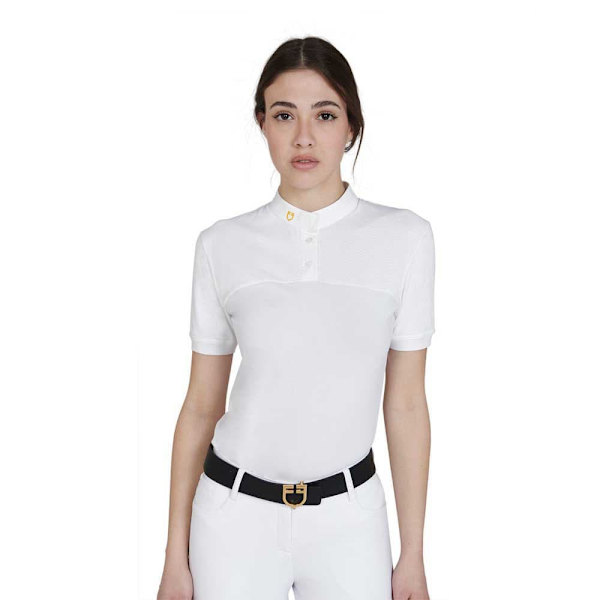 Equestro 1/2 Mesh Kortärmad Polotröja Vit XS