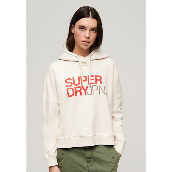 Superdry Luvtröja Sportswear Logo Boxy Vit M Kvinna