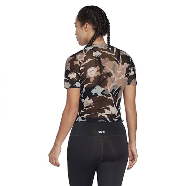 Reebok Kortärmad T-shirt Myt Aop Mesh Svart S Kvinna