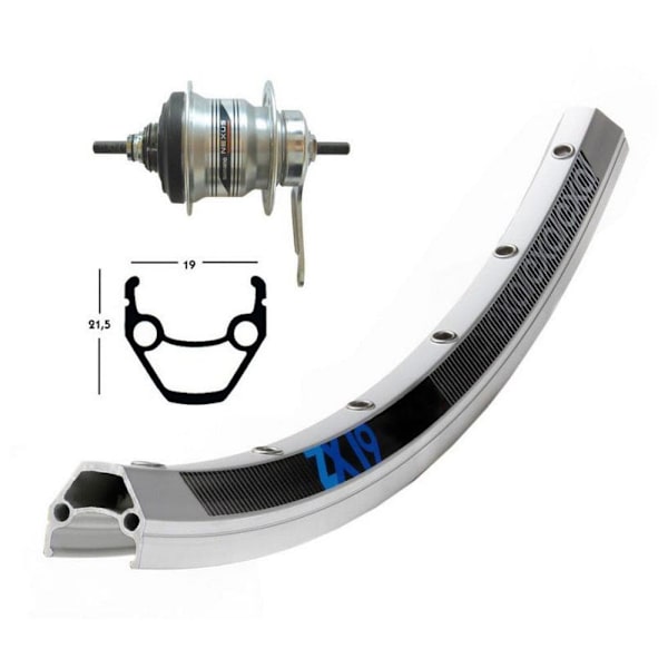 Exal Takapyörä Zx19 Dynamo Shimano Nexus 7s Musta 9 x 135 mm