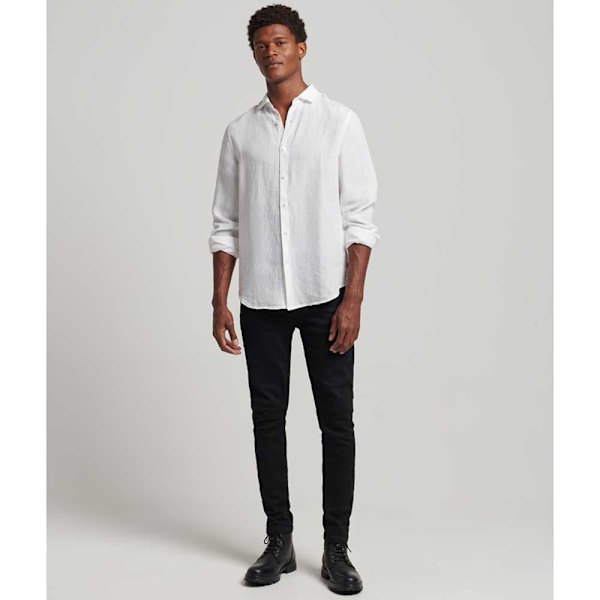 Superdry Lang ærmet Skjorte Studios Casual Linen Hvid XL Mand