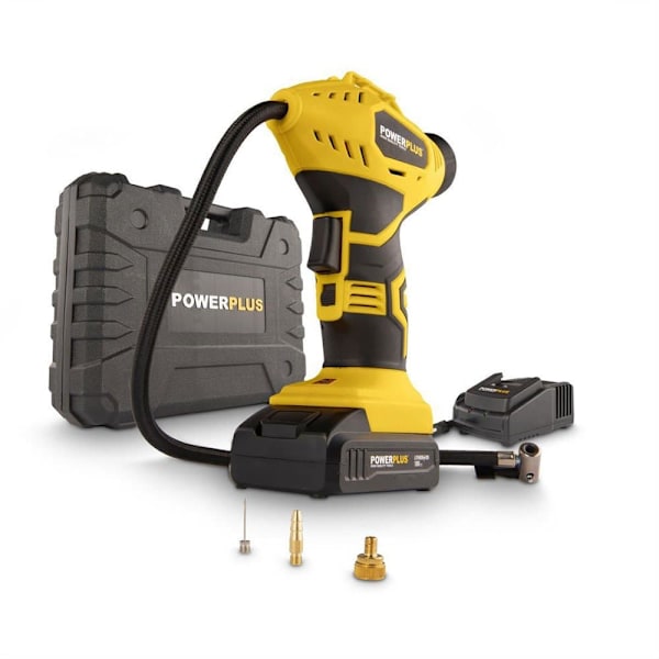 Powerplus Ladeluftpumpe Incl Bat 18v 1.5ah Incl 3 Stykker