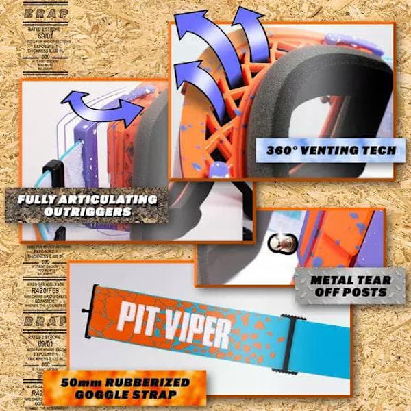 Pit Viper Beskyttelsesbriller The Teremotto Brapstrap Orange CAT0