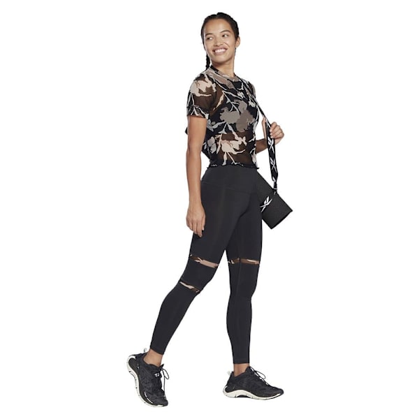 Reebok Kortärmad T-shirt Myt Aop Mesh Svart M Kvinna