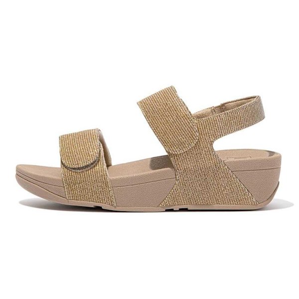 Fitflop Sandaler Lulu Adjustable Shimmerlux Back-strap Beige EU 38 Kvinna