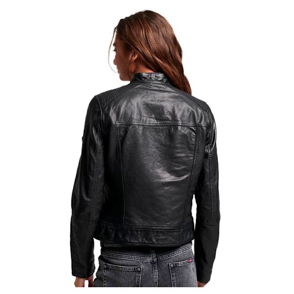 Superdry Læderjakke Fitted Racer Sort XS Kvinde