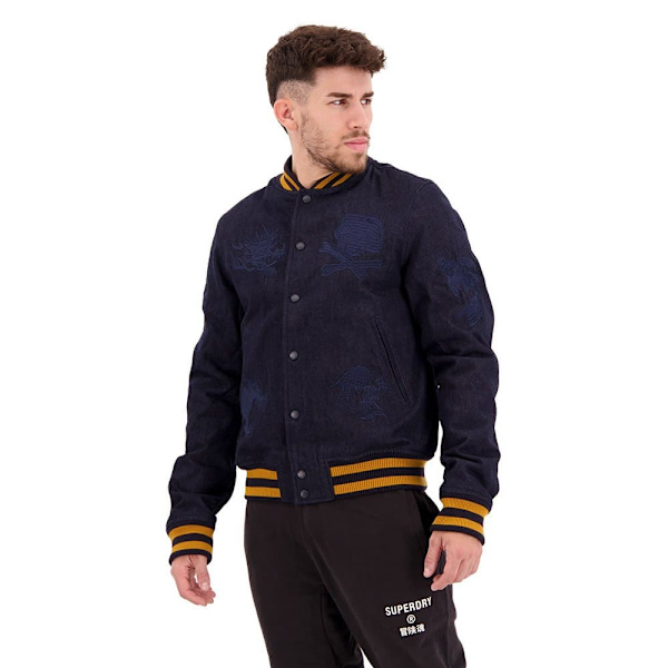 Superdry Jakke Vintage Indigo Varsity Bomber Blå XL Mand