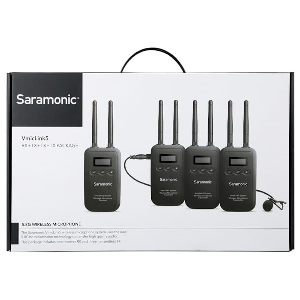 Saramonic Trådløst Videokamera Mikrofonsystem Rx+tx+tx+tx Sort