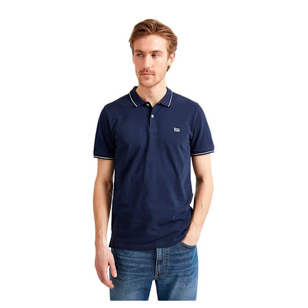 Lee Kortærmet Poloshirt Piqué Blå 2XL / Regular Mand