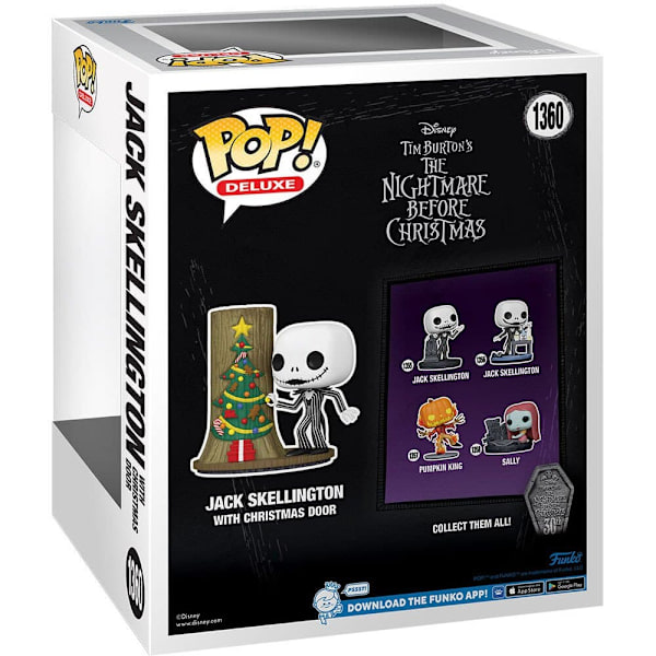 Funko Mardrömmen Innan Jul Pop Disney Deluxe 30:e Årsdag Domkraft Skellington Med Jul Dörr Flerfärgad
