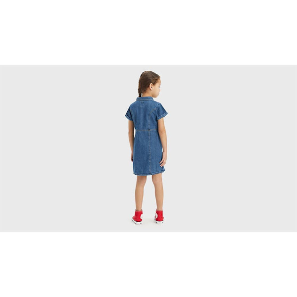 Levi´s ® Kids Button Front Denim Lyhythihainen Lyhyt Mekko Sininen 14 Years Tyttö