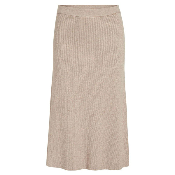 Vila Lång Kjol Comfy Beige XS Kvinna