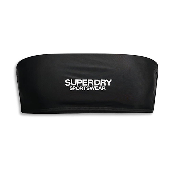 Superdry Logo Bandeau Bikinitopp Svart S Kvinna