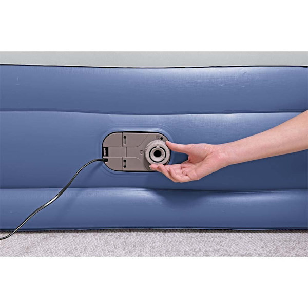 Bestway Forstærket Indbygget Pumpe Dobbelt Luftseng Tritech Queen Hvid 203x152x46cm