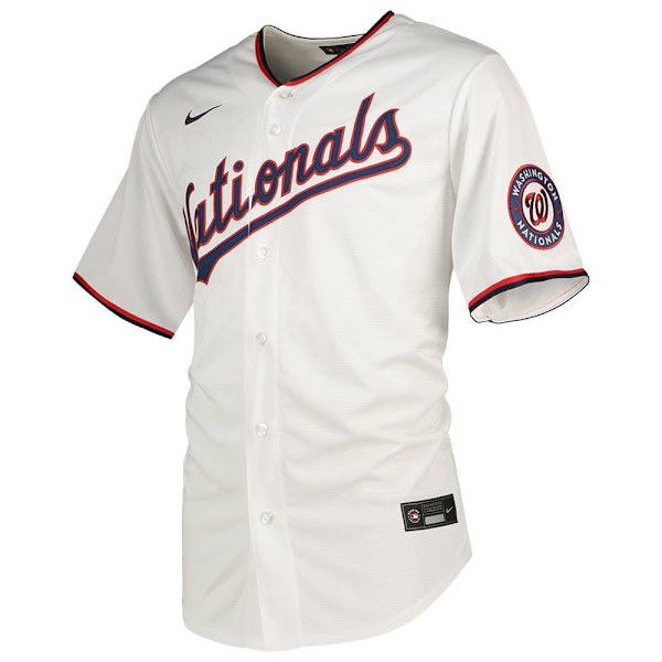 Nike Kortärmad T-shirt Washington Nationals Official Replica Home Jersey Vit S Man