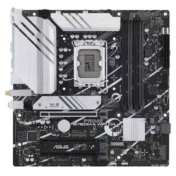 Asus Moderkort Prime B760m-a D4 Wifi Silver