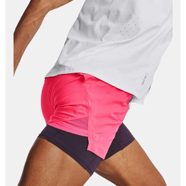Under Armour Shorts Run Stamina 2-in-1 Rosa XS Kvinde