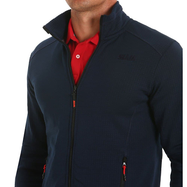 Slam Fleece Active Mid Wgt Grid Blå XL Mand