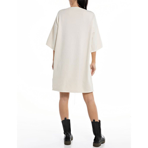 Replay Kjole Dk3565.000.g23372 Beige M Kvinde