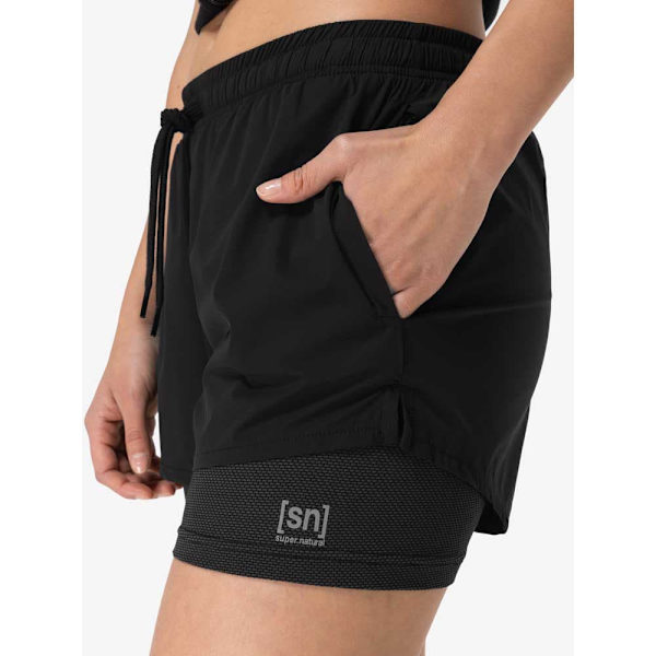 Super.natural Double Layer Shorts Sort M Kvinde