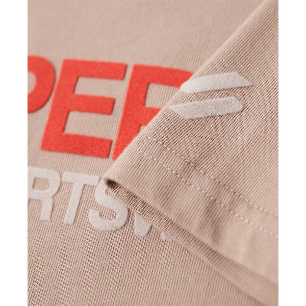 Superdry Sportswear Logo Fitted Lyhythihainen T-paita Beige S Nainen