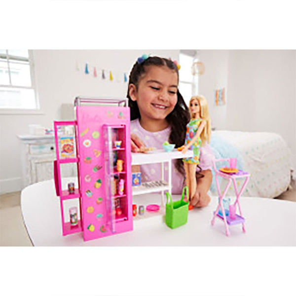 Barbie Och Ultimate Kitchen Pantry Lekset Med över 25 Bitar Docka Rosa