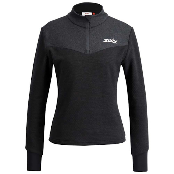 Swix Dynamic Fleecejakke Med Halv Lynlås Sort S Kvinde