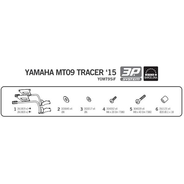 Shad 3p Yamaha Mt09 Tracer Side Sager Montering Yamaha Mt09 Tracer Sort
