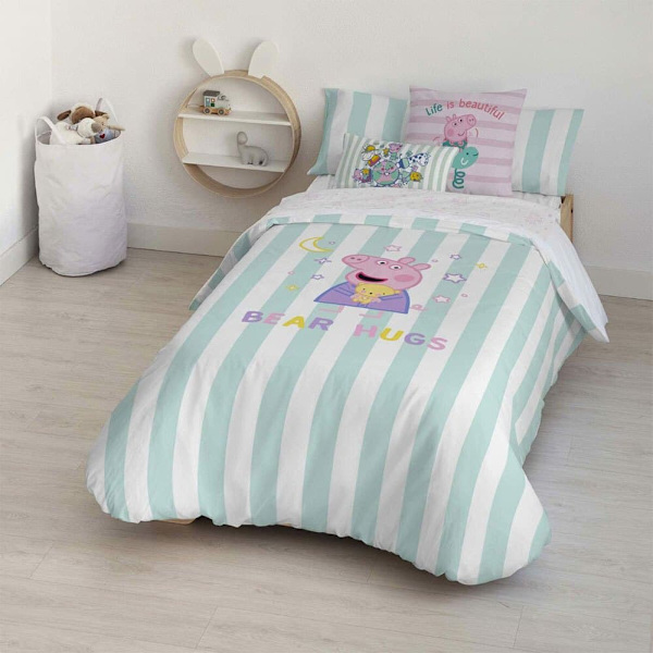 Play Fabrics Nordic Case Med Bjørnekrammer Bomuldsknapper Til 90 155x220 Cm
