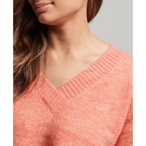 Superdry V-aukkoinen Pusero Oversized Oranssi S Nainen