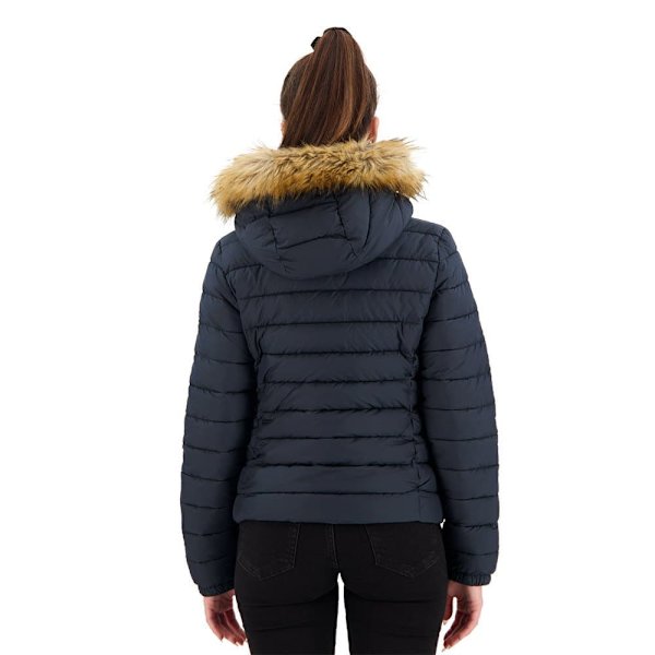 Superdry Fuji-jakke I Imiteret Pels Classic Blå XS Kvinde