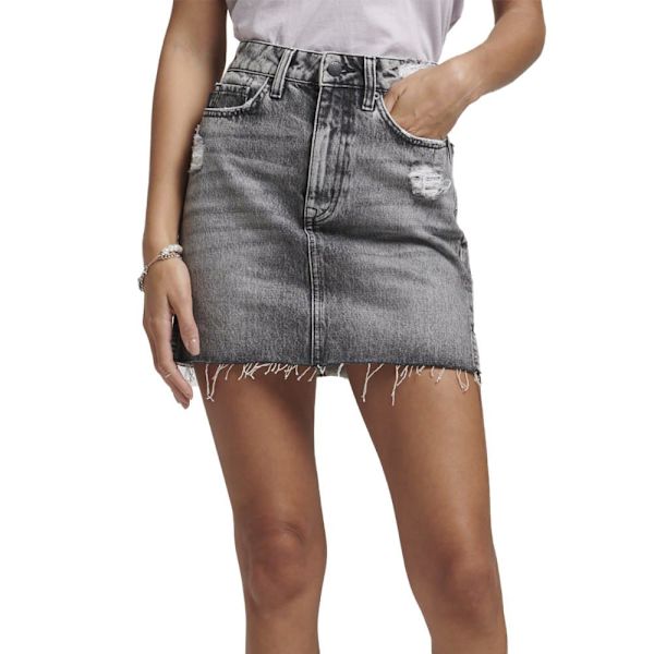 Superdry Kjol Vintage Denim Mini Grå 28 Kvinna