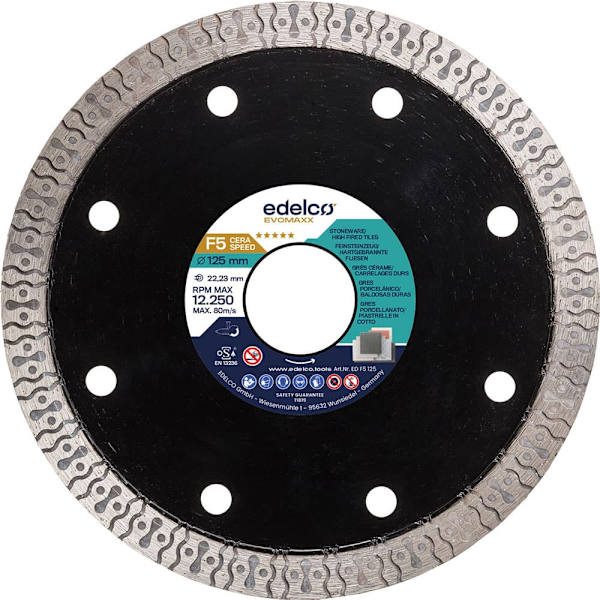 Edelco Diamantskive Til Stentøj F5 Ceraspeed 115x22 Mm