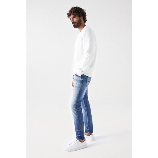 Salsa Jeans Sweater French Terry With Peach Touc Hvid L Mand