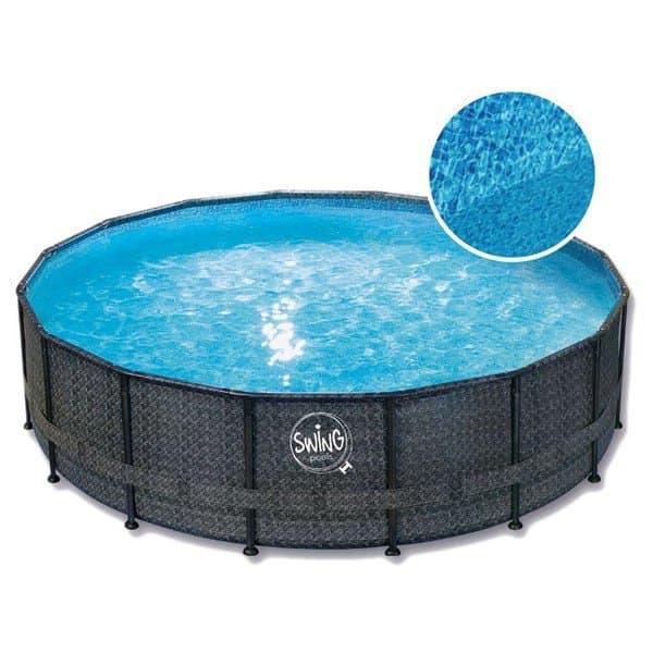 Mountfield Swing Wicker Frame Pool Elite Musta 488 x 122 cm
