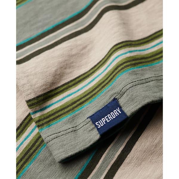 Superdry Relaxed Fit Stripe T-shirt Med Korta ärmar Grönt L Man