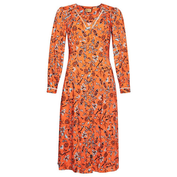 Superdry Lyhythihainen Midi-mekko Printed V Tea Oranssi L Nainen